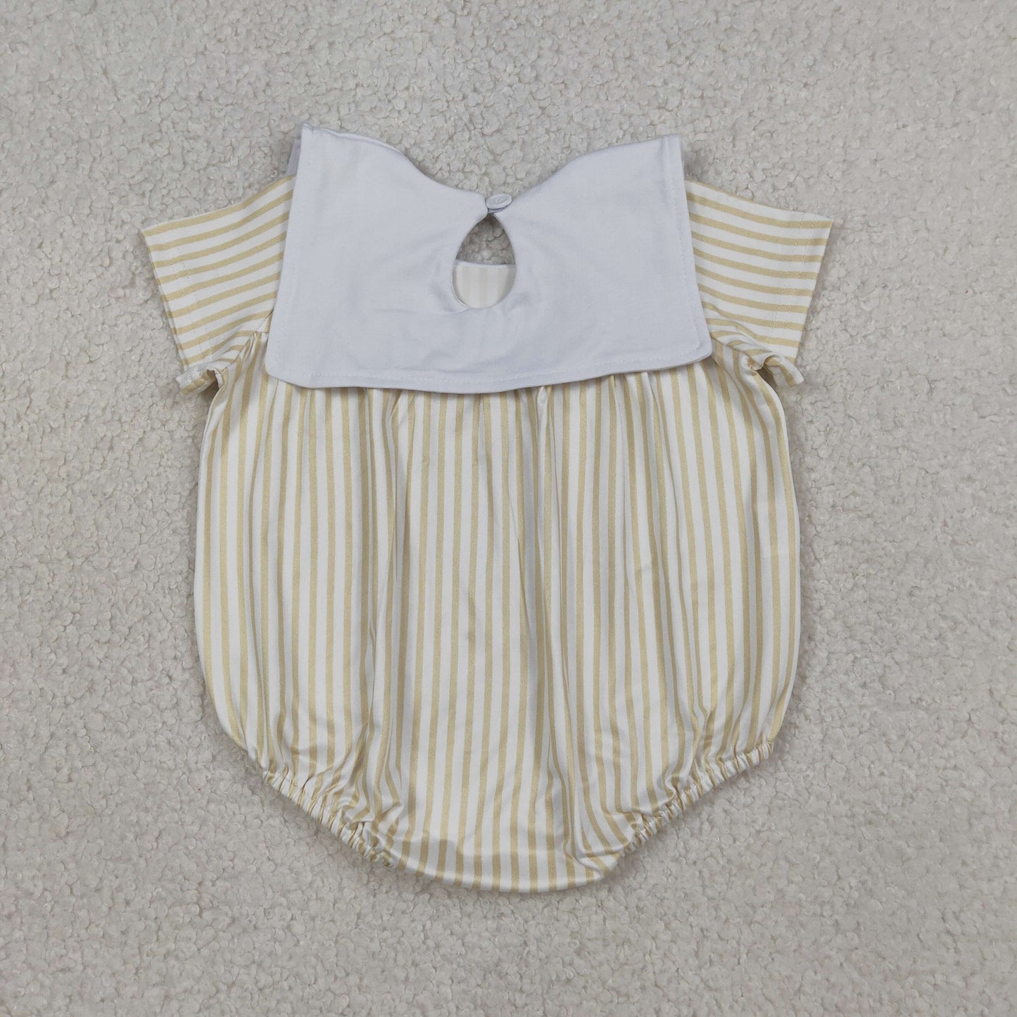 SR3802 embroidery gold stripes jesus shorts set boy bubble romper infant clothes