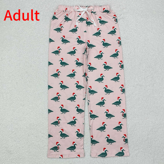 P0637 Adult Women Christmas Duck Pink Pants