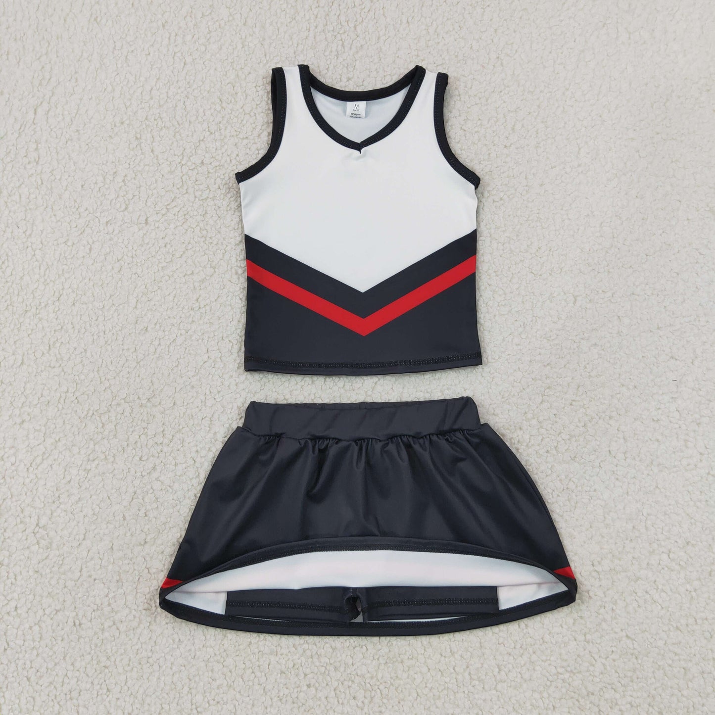 black white cheerleader athletic skort outfit girls clothes