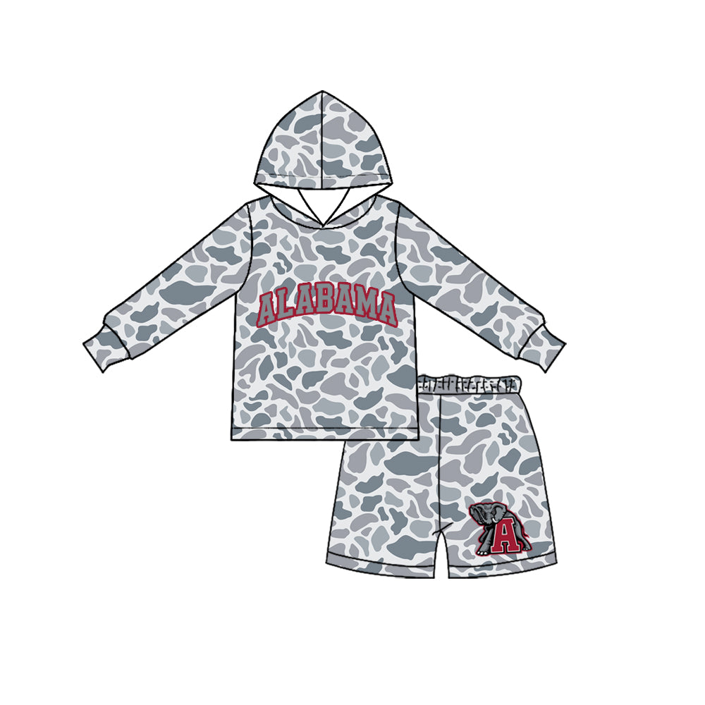 Custom order MOQ 5 long sleeve camo hooded team outfit