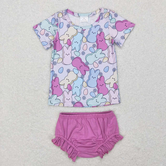baby girl easter peeps purple bummie set