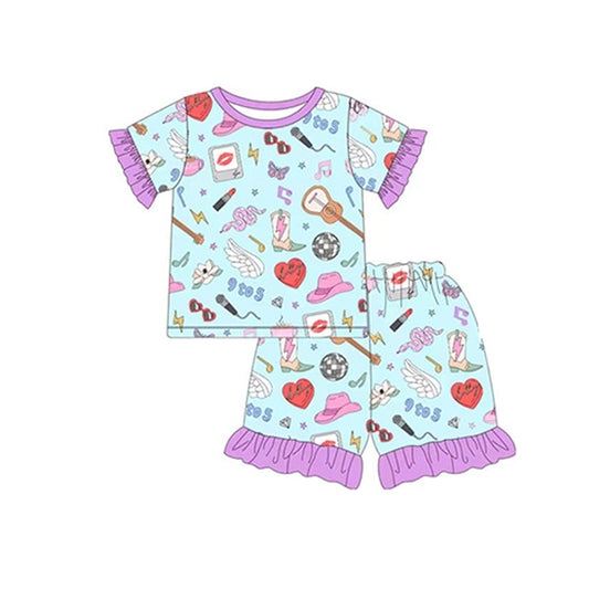 presale GSSO1165 Purple lace short-sleeved shorts pajama set