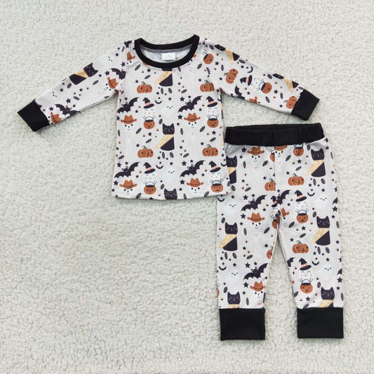 BLP0276 Star Bat Kitten Pumpkin Lantern Long Sleeve Trousers Suit