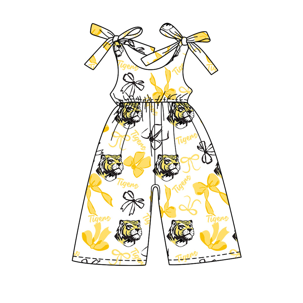 Custom  baby girls Tigers team jumpsuit    MOQ3  D 7.25