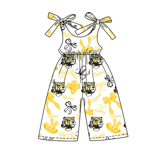 Custom  baby girls Tigers team jumpsuit    MOQ3  D 7.25