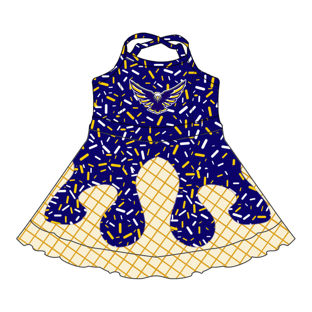 Custom  baby girls Eagles team dress    MOQ3  D 8.1