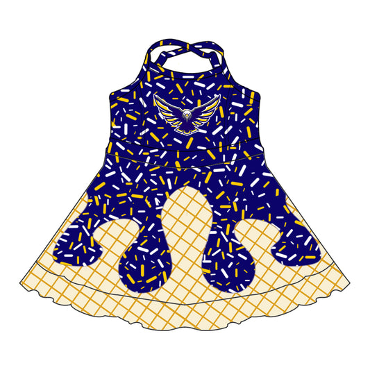 Custom baby girls Eagles team dress MOQ3 D 8.1