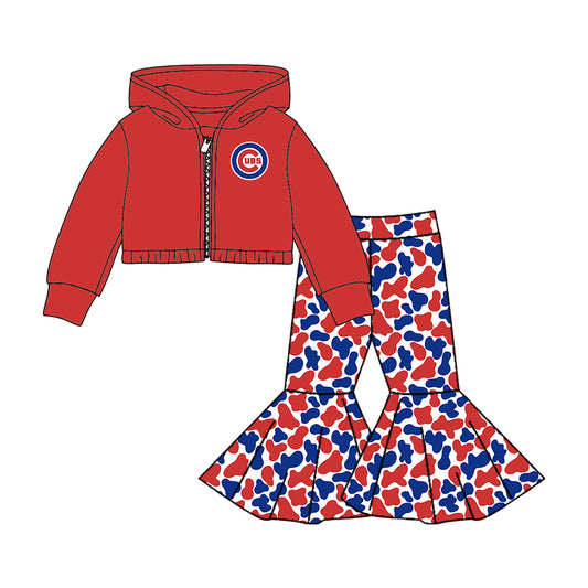 Custom  baby girls CHICAGO CUBS team set    MOQ3  D 8.8