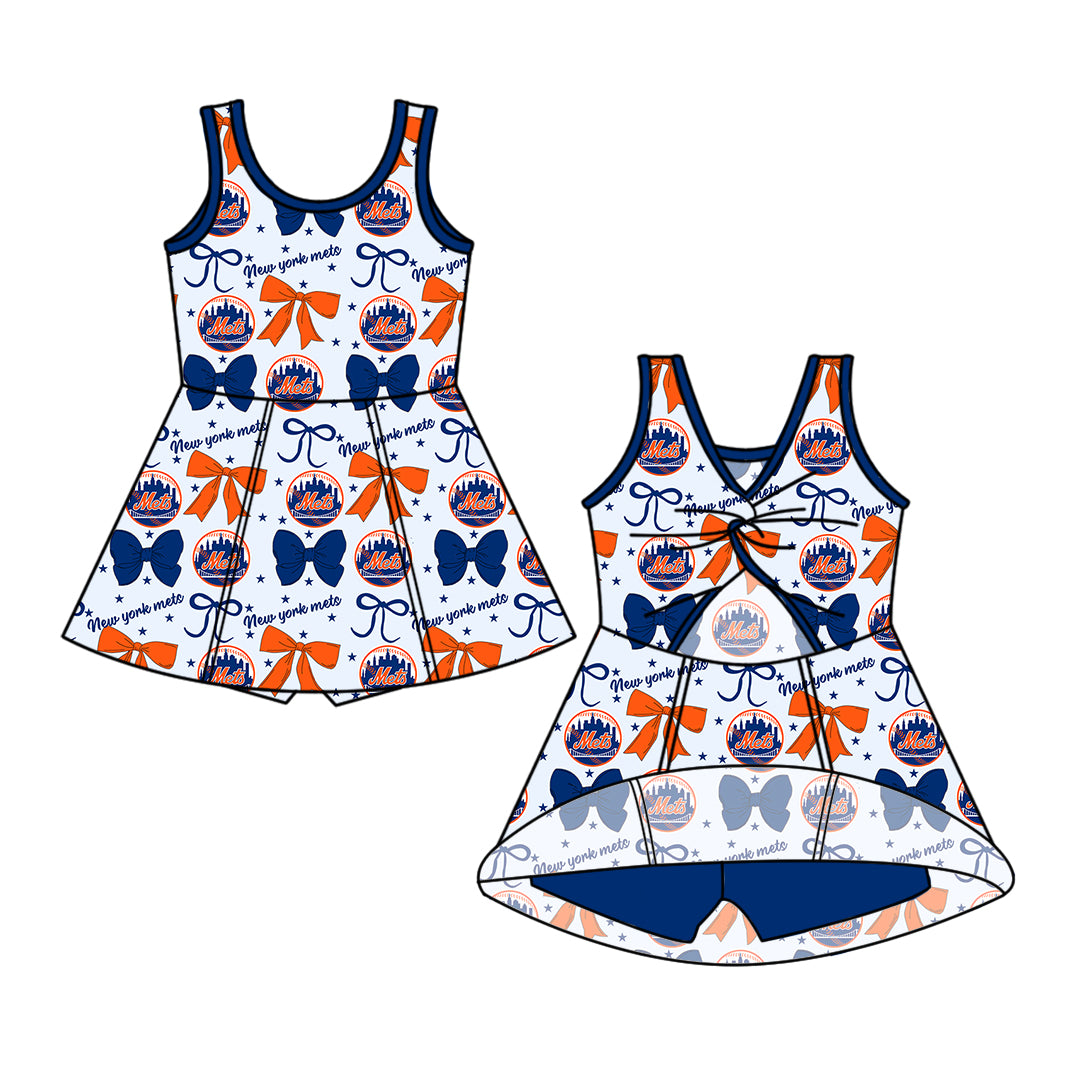 Custom match new york mets  baby girls clothes   D 6.17