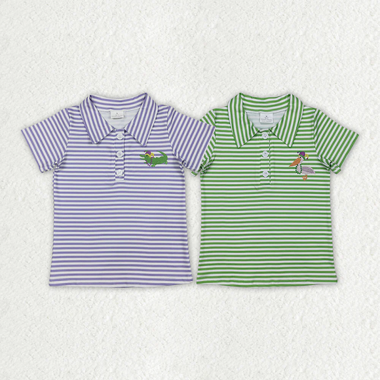 Sibling Baby Boys Mardi Gras Stripes Tee Pullovers Tops