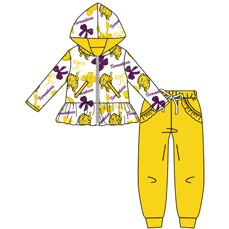 Custom  baby girls Tornadoes set     MOQ3  D 818