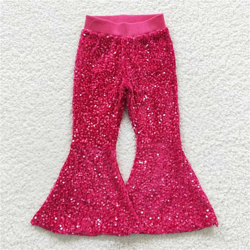 Match Hot Sale Baby Girls Toddler Brithday Party Sequin Glitter Bell Bottom Pants 8-15    D 6.25
