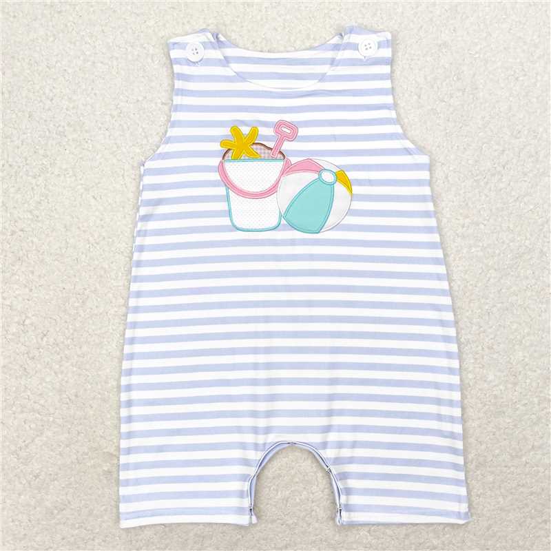 Sibling Boys Baby Girls Sleeveless Beach Play Rompers Outfits  D 1121