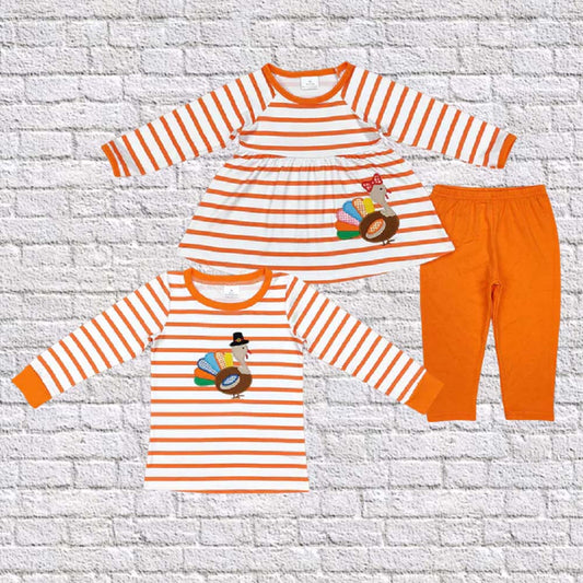 Sibling Boys Girls Thanksgiving Turkey Shirts Boutique Clothes Sets  D 919