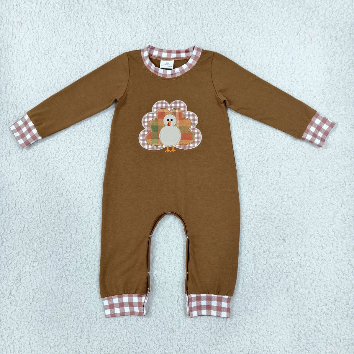 Matching boys Thanksgiving turkey long sleeve clothing embroidery