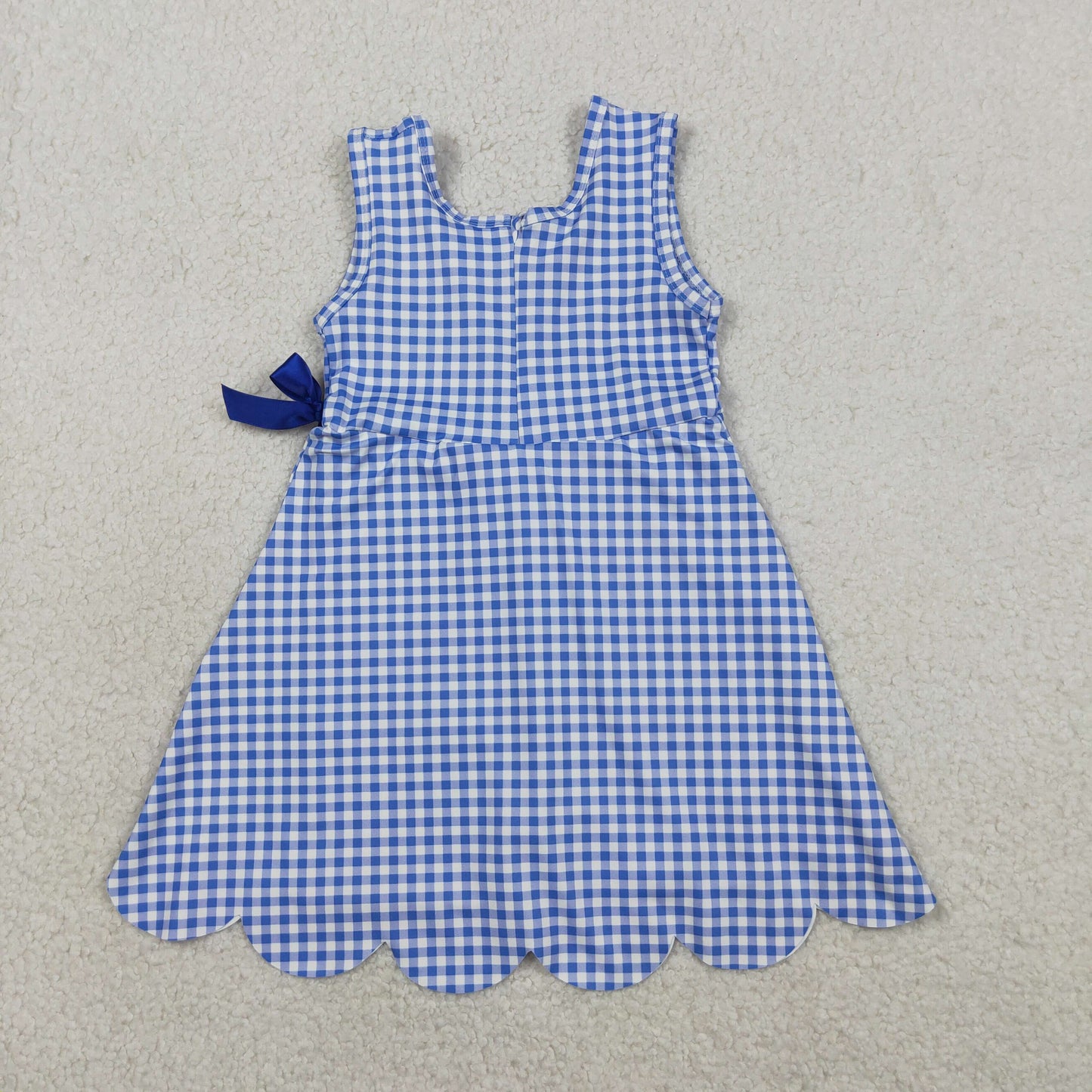 royal blue gingham scallop athletic dress