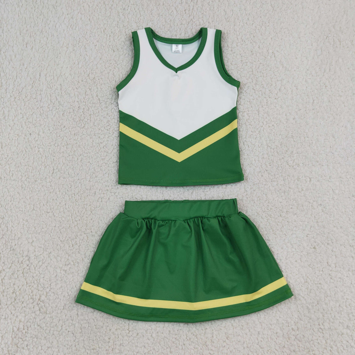 green yellow cheerleader athletic skort outfit girls clothes