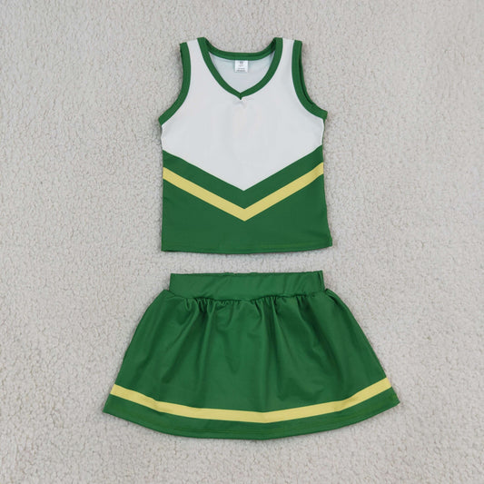 green yellow cheerleader athletic skort outfit girls clothes