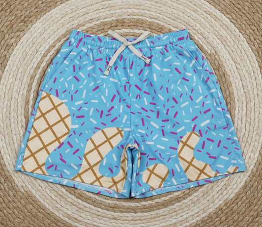 adult clothes blue ice cream sprinkle dad man trunks