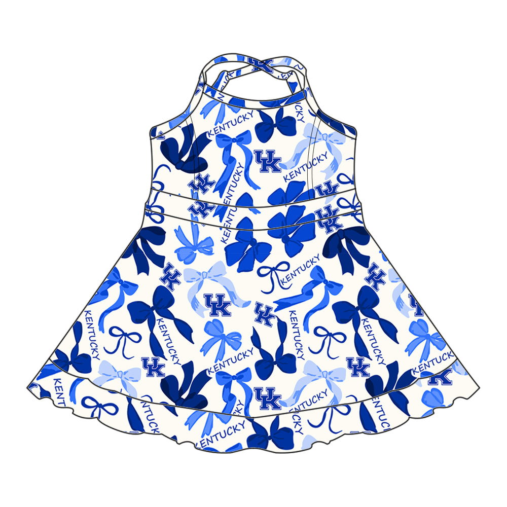 Custom match baby girls UK Bow print dress D 6.25