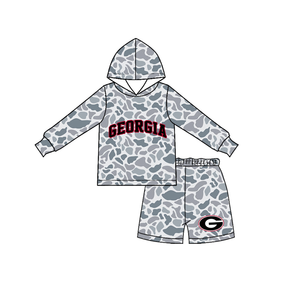 Custom order MOQ 5 long sleeve camo hooded team outfit