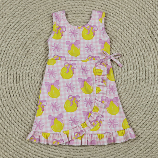 pink bow lemon ruffle athletic dress