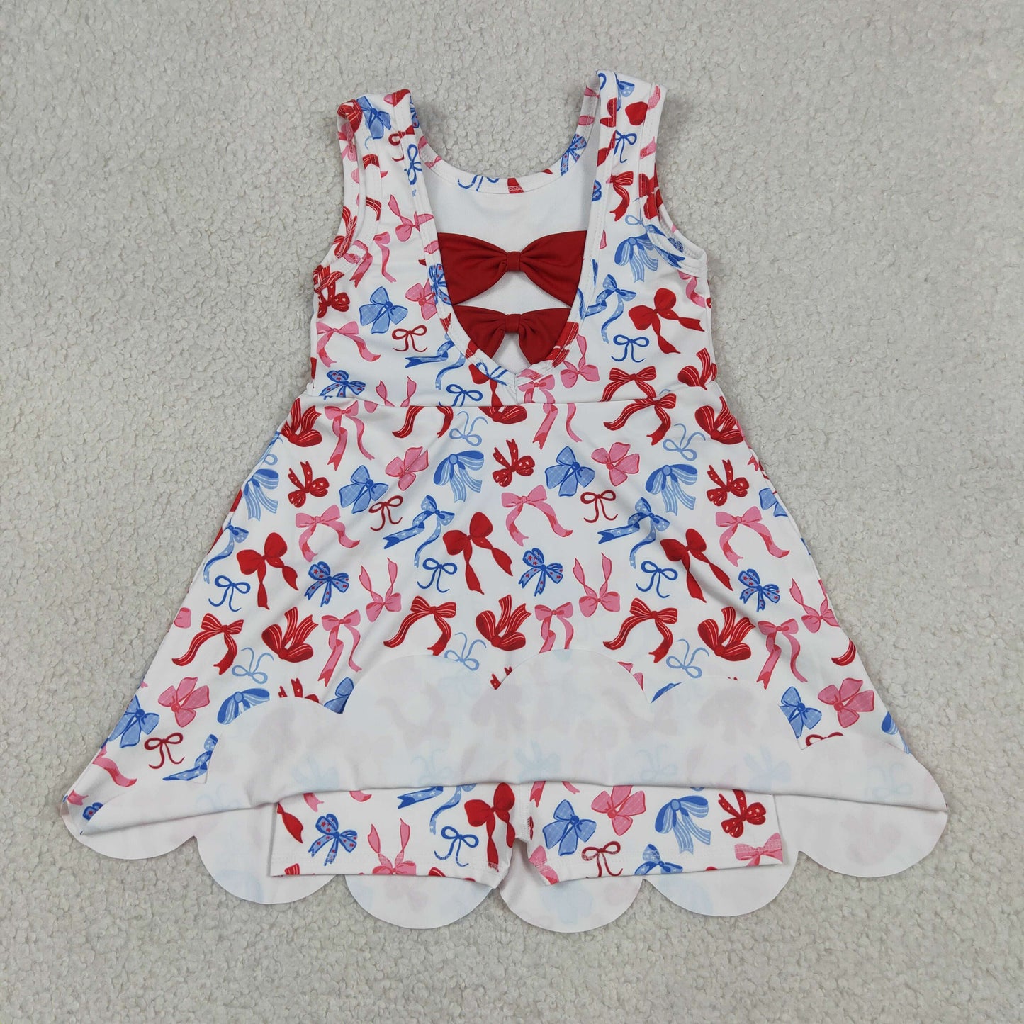 patriotic ribbon coquette athletic scallop dress
