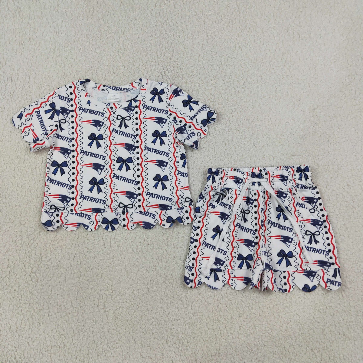 patriots team scallop shorts set