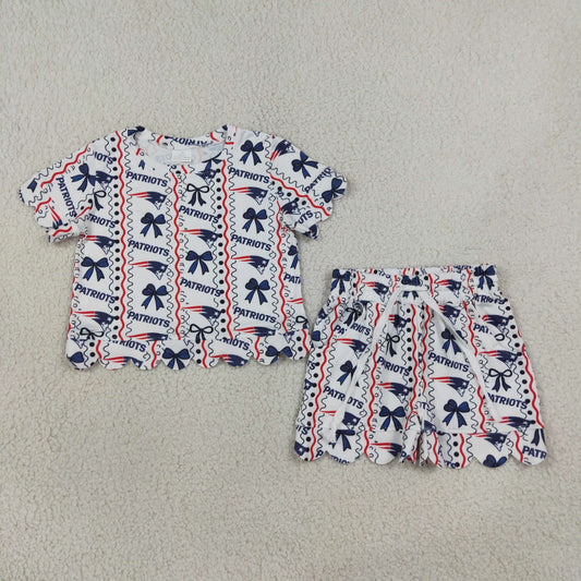 patriots team scallop shorts set