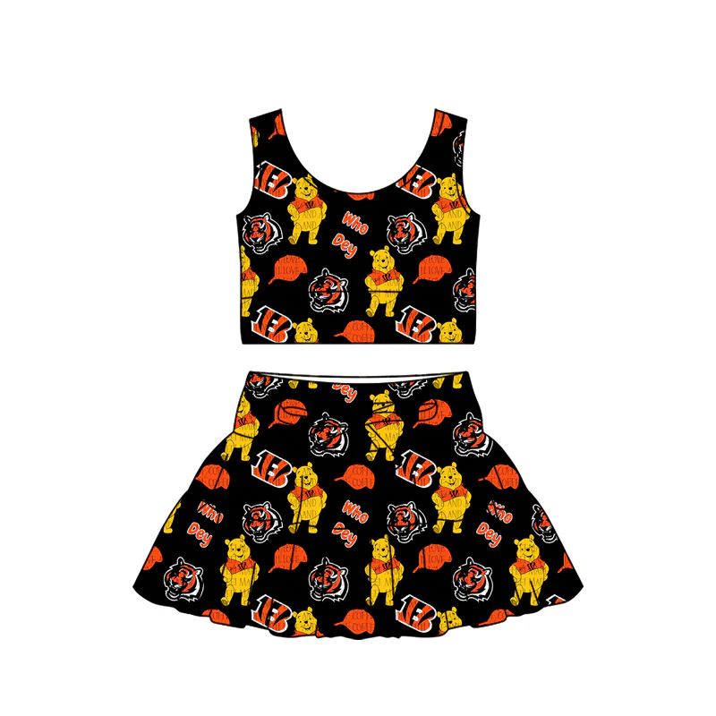 MOQ 3 custom style Bengals milk silk dress set