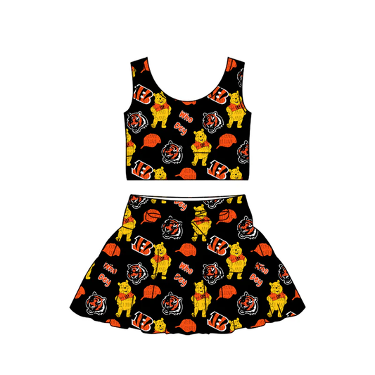 MOQ 3 custom style Bengals milk silk dress set