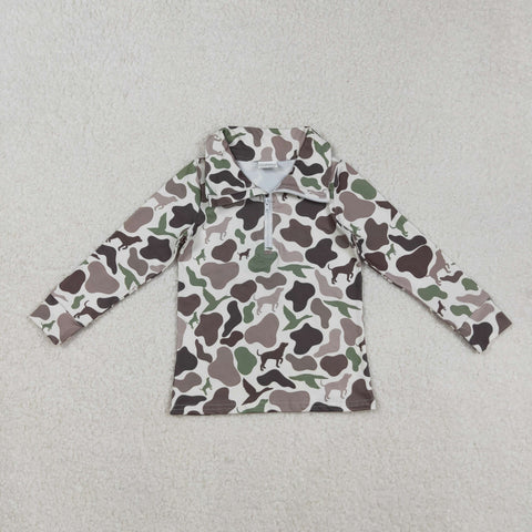 long sleeve camo zip up pullovers