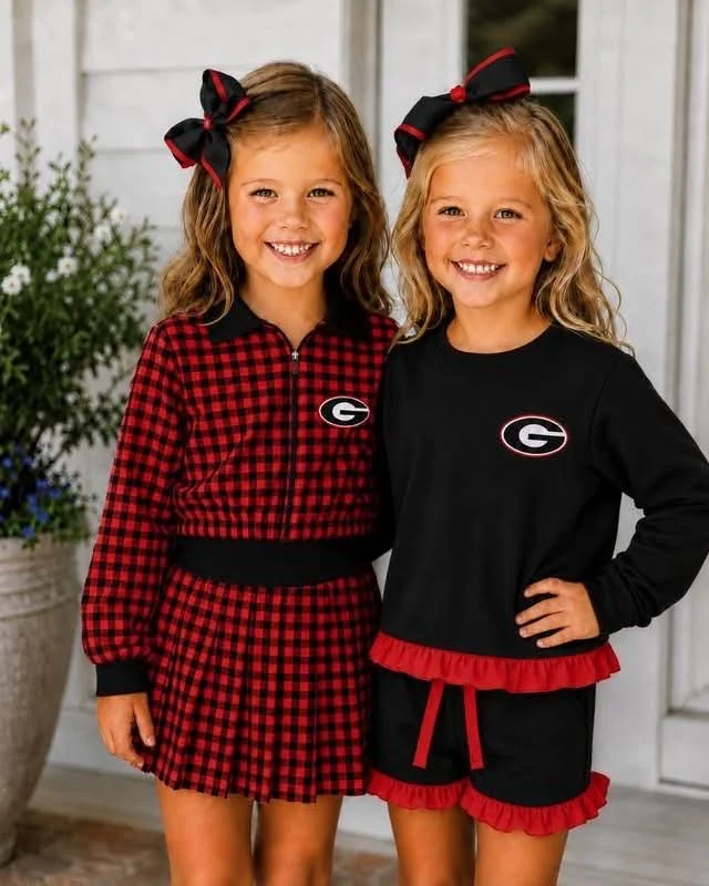 Custom order moq 5 school-team-georgia-kids-girls-clothes-sets