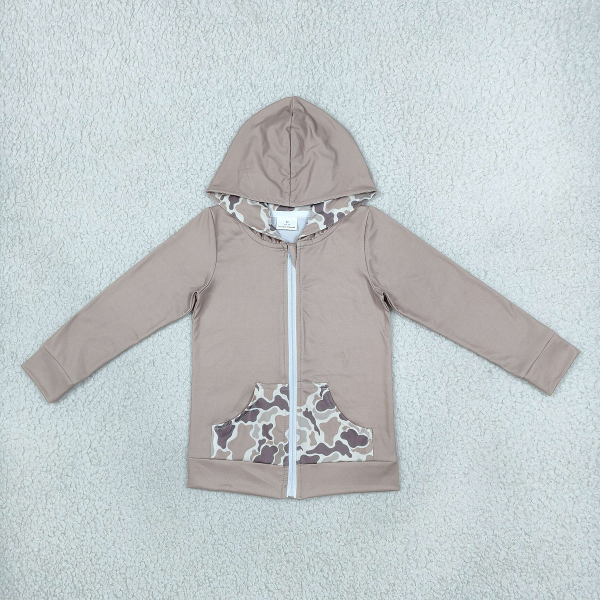 GT1144 hunting camo elk full zip hoodie kids coat