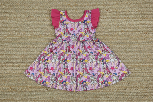 flutter sleeve kpop twirl dress