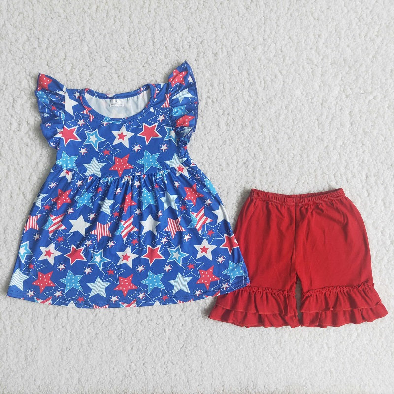 A15-21 National Day Star Blue Clothes and Red Pants Suit D 6.5