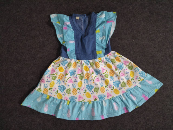 A4-5-1 Blue pineapple fruit skirt