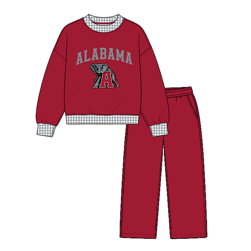 MOQ 5 one items TAT 6-8weeks 95%cotton 5%spandex custom football team sweatershirt pants set