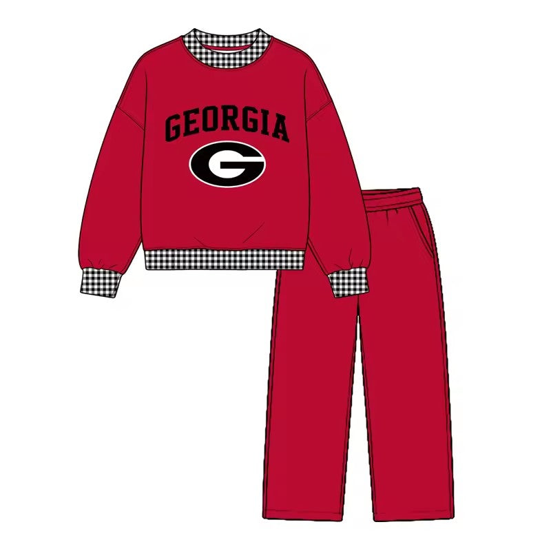 MOQ 5 one items TAT 6-8weeks 95%cotton 5%spandex custom football team sweatershirt pants set