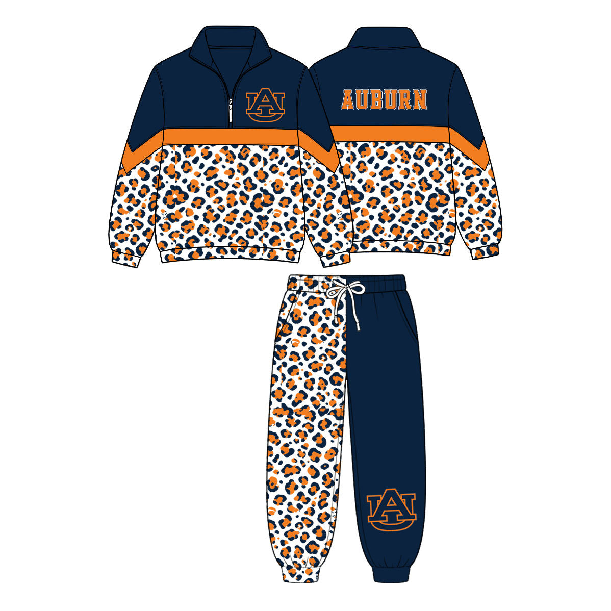 MOQ 5 one items Custom Style football team pullover joggers outfit