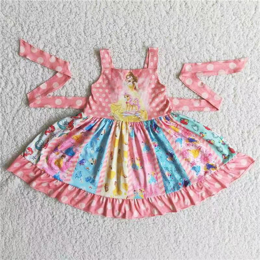 A9-14 girls pink skirt straps