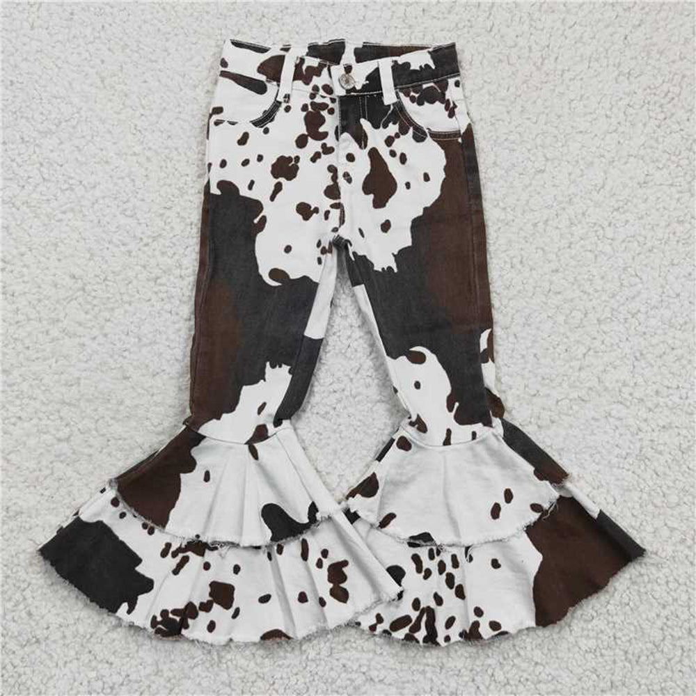 Match Baby Girls Cow print double jeans Overalls D 3.15