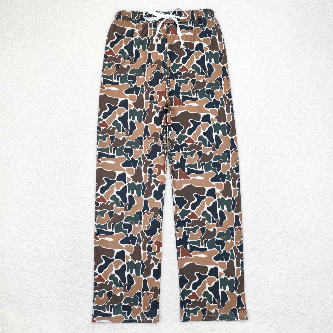 P0586 Adult male brown green camouflage beige trousers