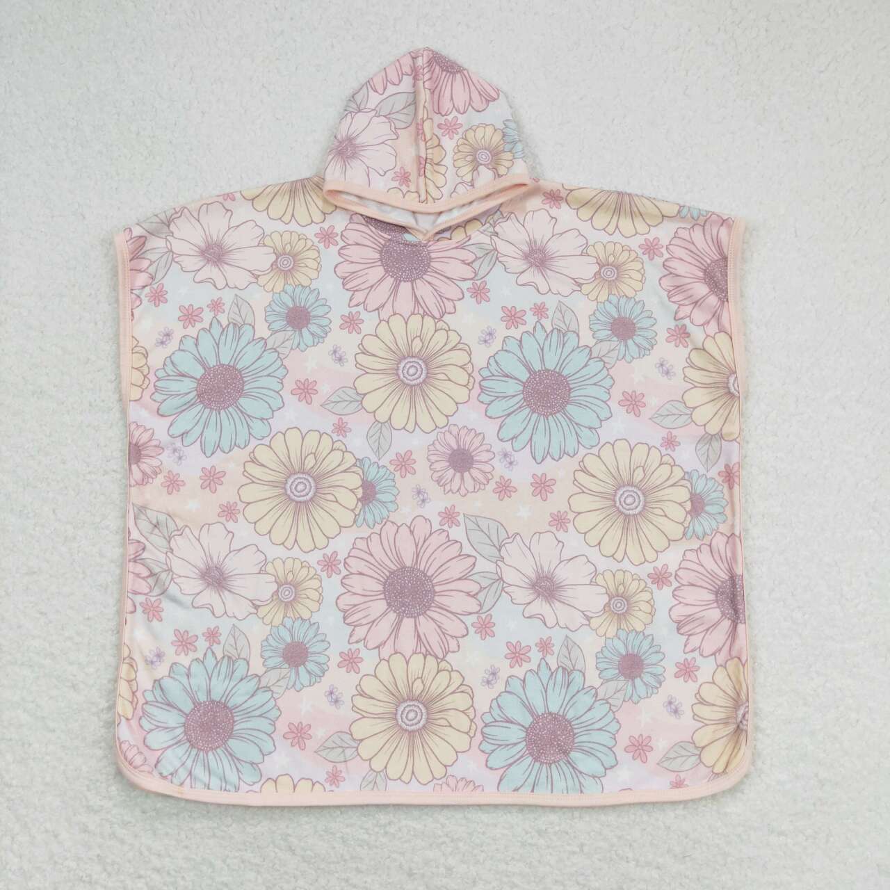 S0327  Floral colored hooded bathrobe towel D 4.17