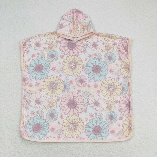 S0327  Floral colored hooded bathrobe towel D 4.17