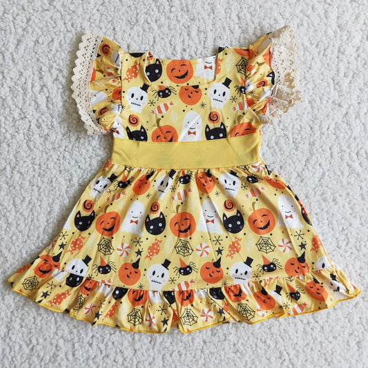 B10-9 Little pumpkin yellow lace skirt D 901