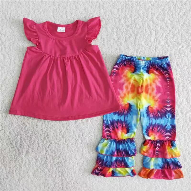 B11-16 Colorful Tie Dye Pants Set