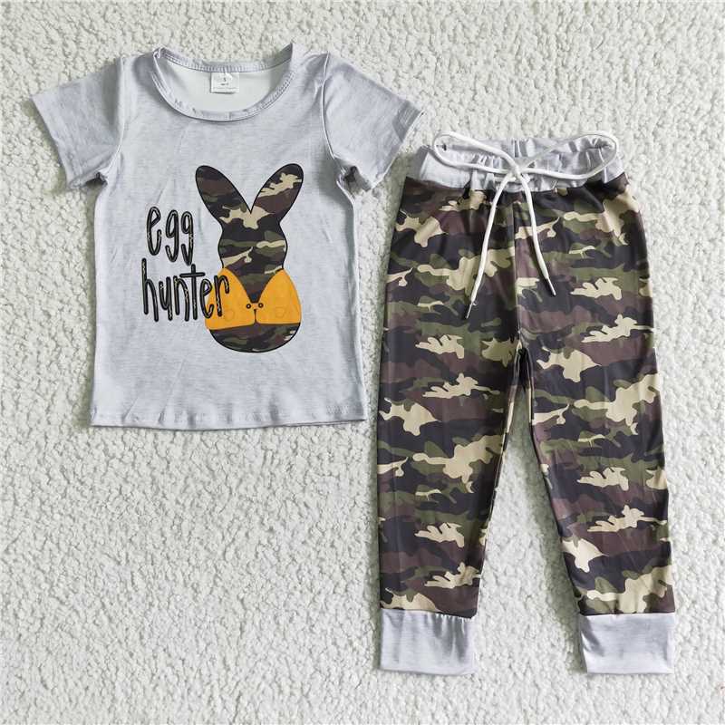 B16-23 Bunny Short Sleeve Camo Pants Set