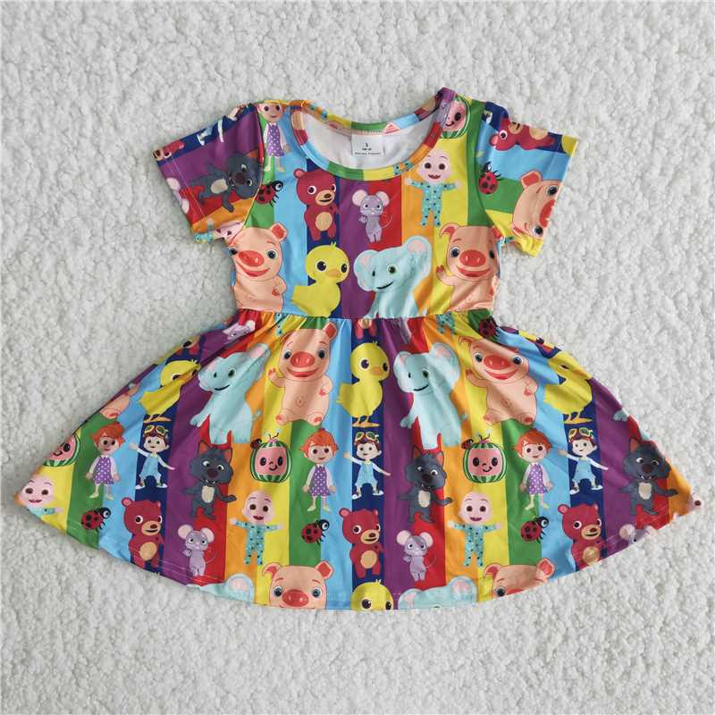 B17-14 cartoon short sleeve dress