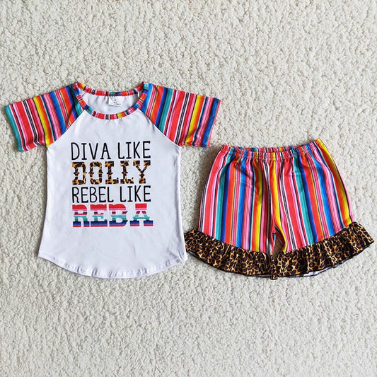 B7-1 dolly reba serape shorts set